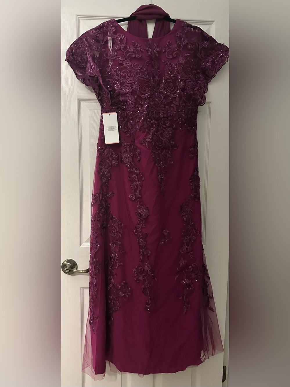NWT Custom JJ’s House Oralee Orchid Lace Maxi Dress 285918